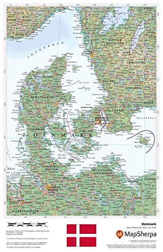 Denmark - 11" x 17" Laminated Wall Map