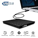 External CD Drive, Vansky USB 3.0 External DVD Drive for Laptop Touch Control Slim CD DVD +/-RW Burner Player Writer Rewriter for Mac Windows 10/8/7 Notebook PC Desktop Macbook Pro (Diamond Surface)