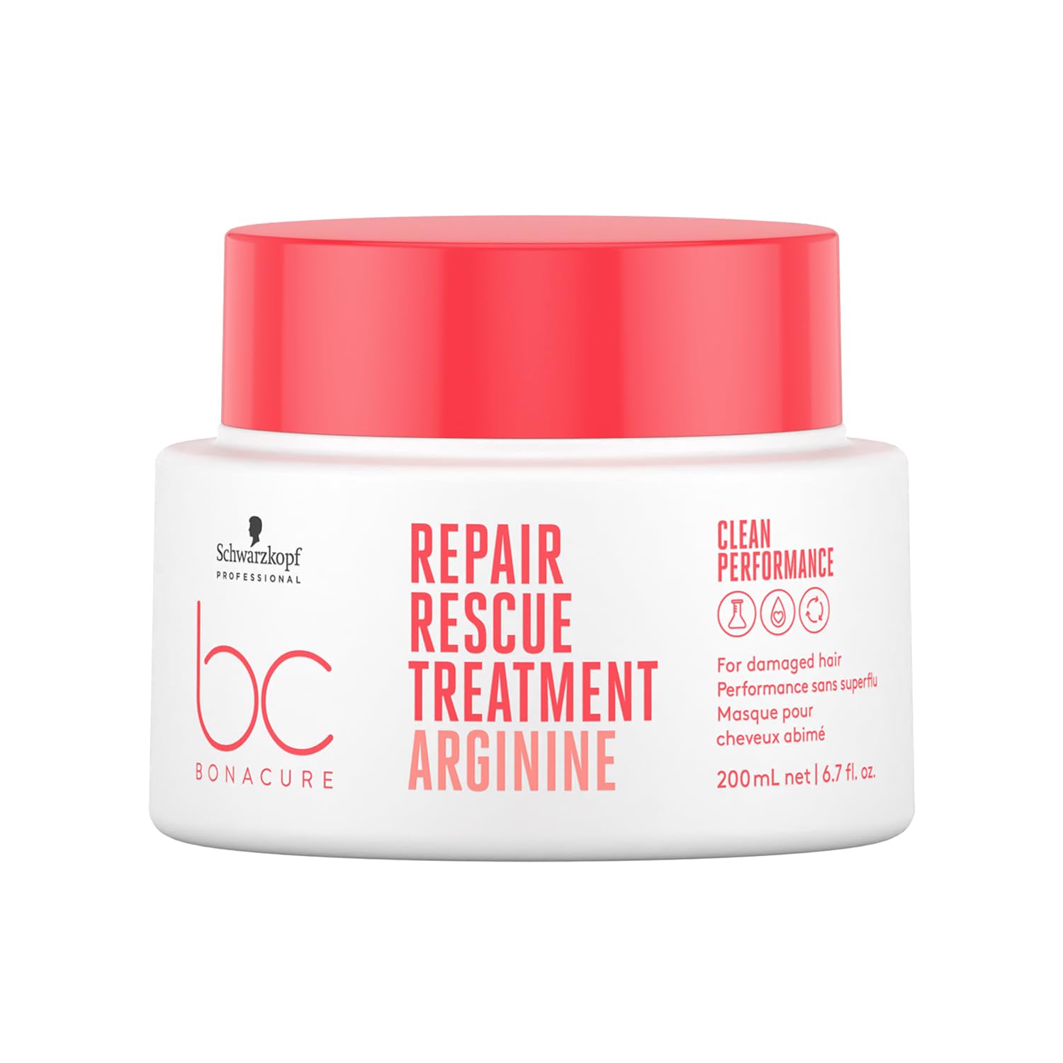 Schwarzkopf Professional Bonacure Repair Rescue Treatment For Damaged Hair Vegan Care Complex Arginine Seals Split Ends Less Hair Breakage Inner Hair Strength Improved Combability 200 ml