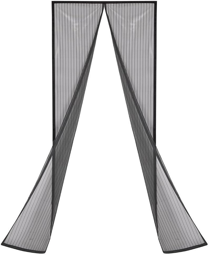 EKKONG Magnetic Screen Door , Keeps Bugs Out Fits Door Openings up to 34โโx82โโ MAX-Black