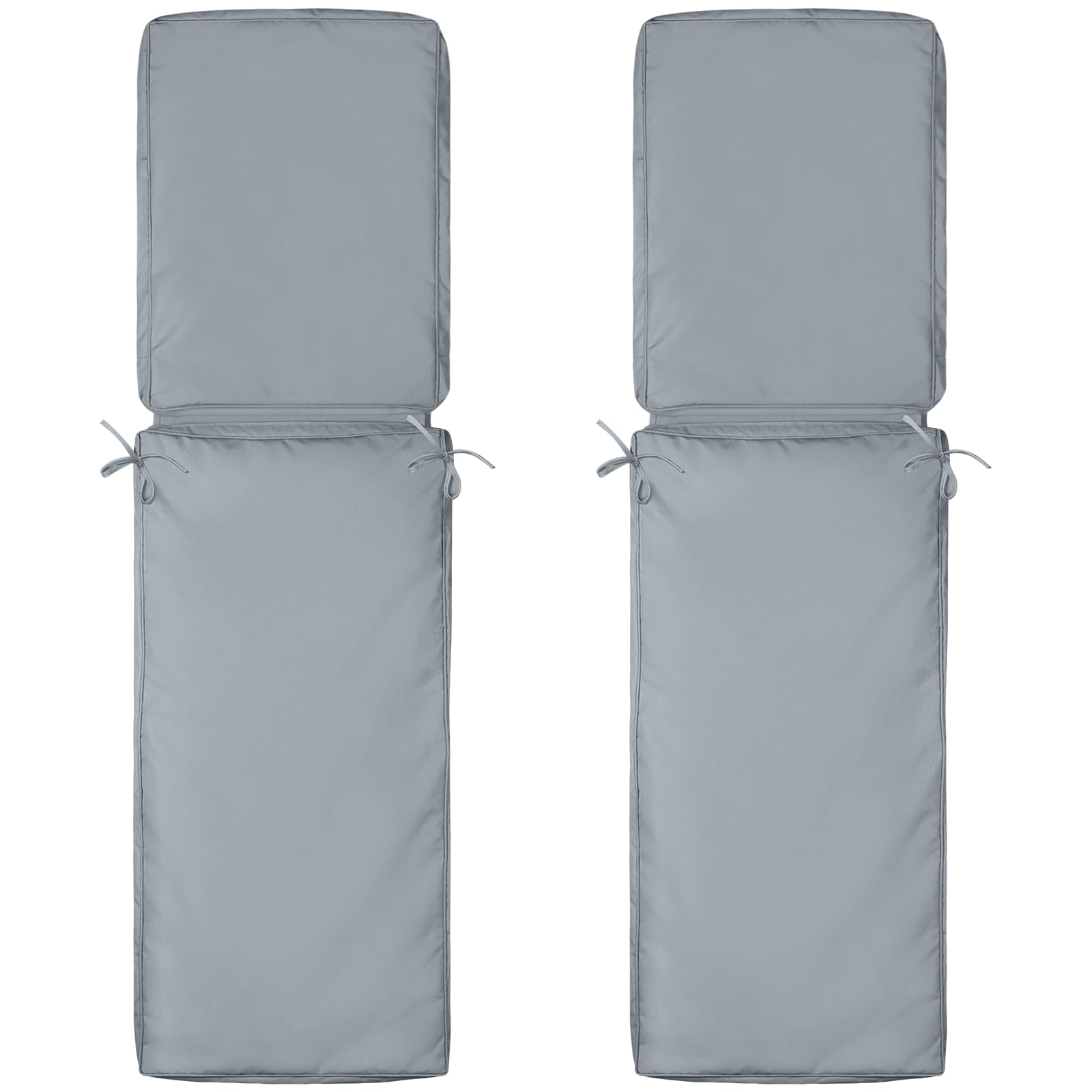 Photo 1 of 2 Pcs Outdoor Chaise Lounge Cushion Covers, 72 x 21 x 3 Inch Chair Cushion Replacement Cover, Waterproof Chaise Cushion No-Slip Cover with Zipper Ties (Not Includes Cushion)
