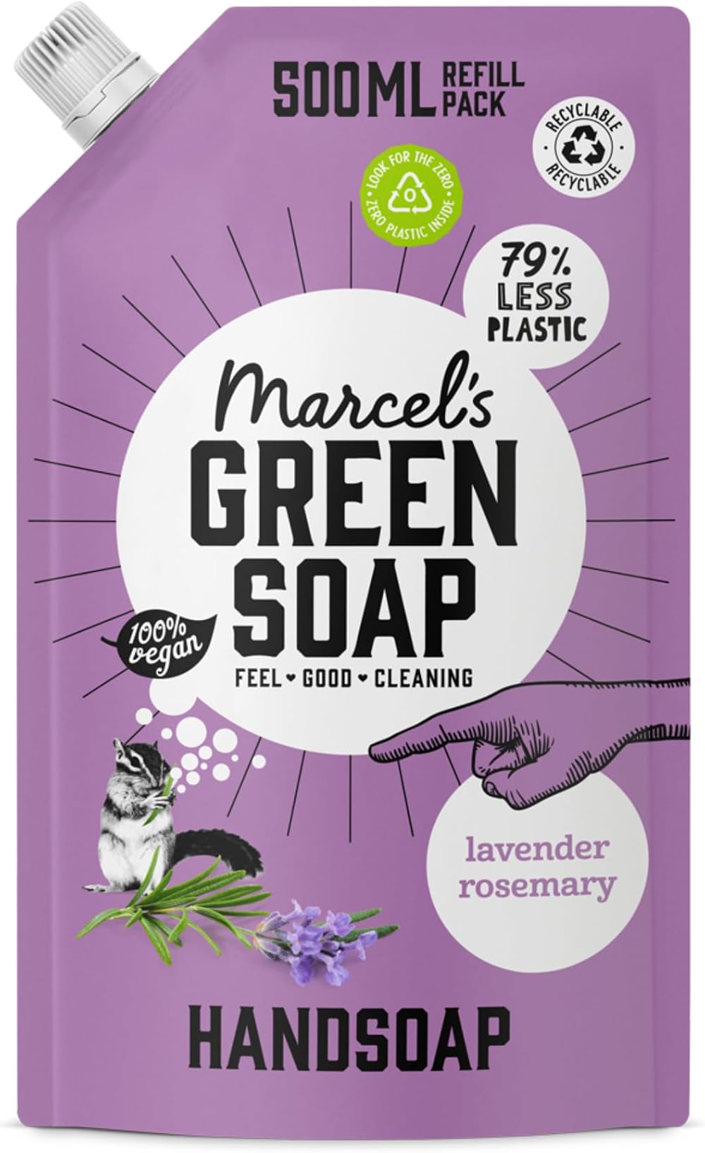 Marcel's Green Soap Hand Soap Refill Lavender Rosemary Microplastic-Free 500ml