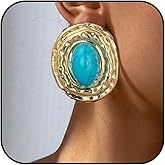 Turquoise Earrings Statement Vintage Oversized Statement Earrings Vintage Sculptural Drop Bold Fashion Accessory