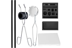 TOAUTO 9 Pieces Graphite Torch Melting Casting Kit, Includ 2 Crucible Stir Stick|Casting Mould|11 in 1 Ingot Mould|Quartz Plate|Crucible|Cylindrical Graphite|Quartz Crucible|Whip Tongs,Gold Metal Melting Kit