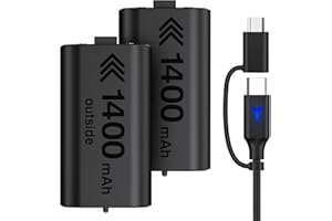 NINABXY Fast Charging Rechargeable Battery Pack for Xbox Series X|S,2X1400mAH Xbox Battery Pack with 10FT USB C Charging Cable and USB-C, Controller Batteries for One/S/X/Elite