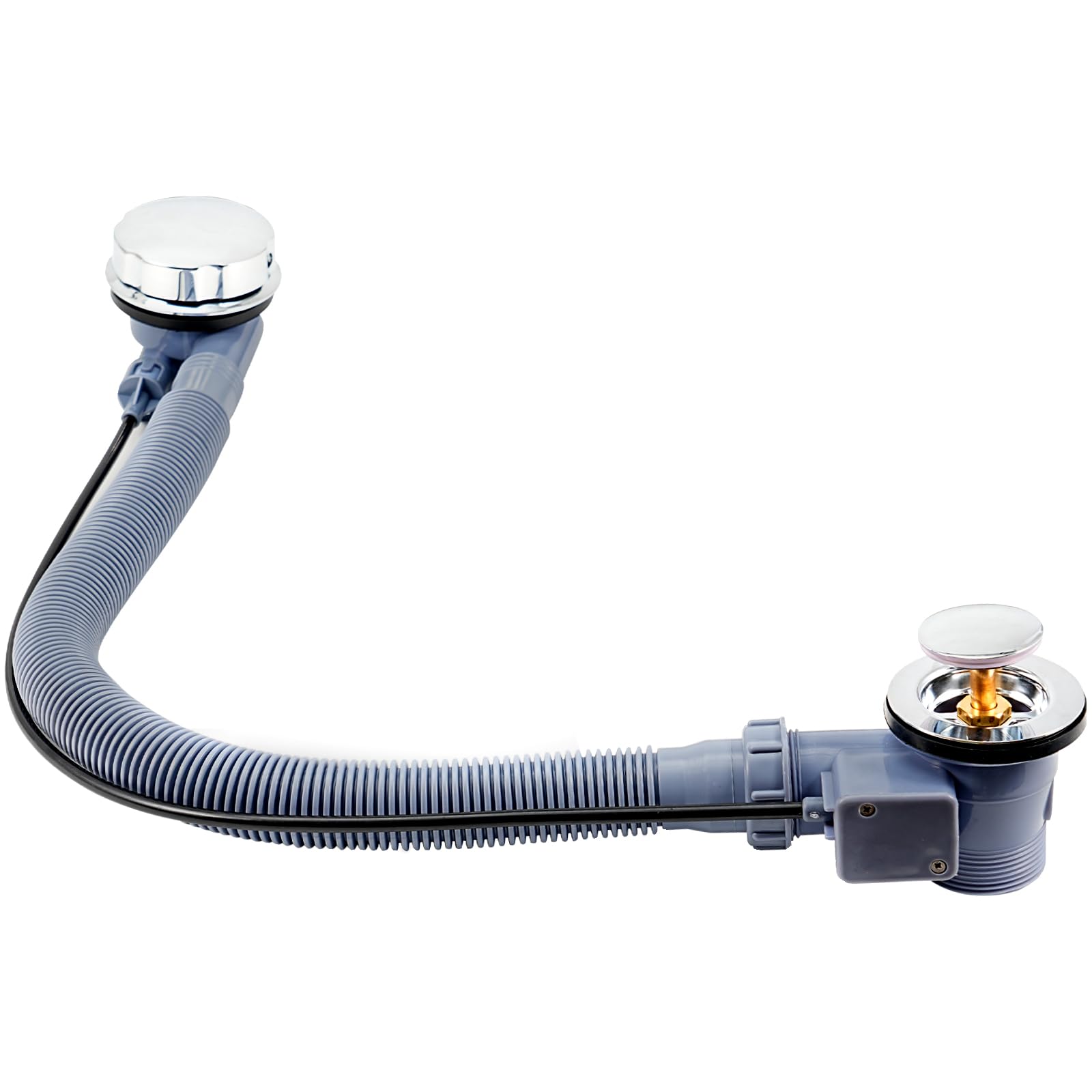 G1 1/2" Bath Waste & Overflow Kit - Pop Up Waste Connection Design, Click Clack Bath Waste Overflow Pipe Connection, Bathtub Waste Drain Replacement, Clicker Bath Waste Waste with Overflow