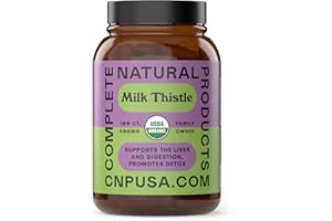 Complete Natural Products Pure Organic Milk Thistle Capsules - 500 mg Silymarin Powder 100 Pills