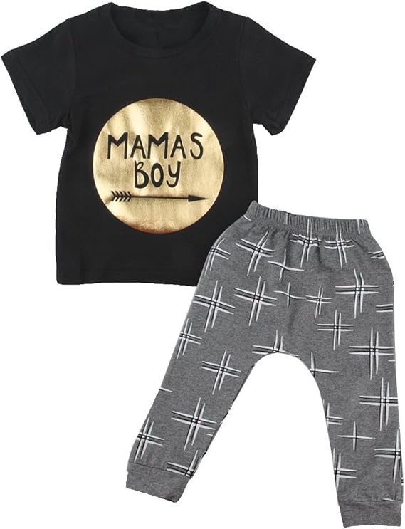 Amazon Co Jp ノーブランド 品 新生児 幼児 赤ちゃん 男の子 かわいい 服 Tシャツトップ パンツ 衣装 贈り物 全４サイズ 服 ファッション小物