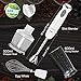 Immersion Hand Blender Set 4-in-1 Smart Powerful Hand Mixer, Variable 6 Speed Control with 500ml Food Chopper, Egg Whisk & 600ml BPA Free Beaker for Baby Food Shakes Smoothies Sauces Soups(white)