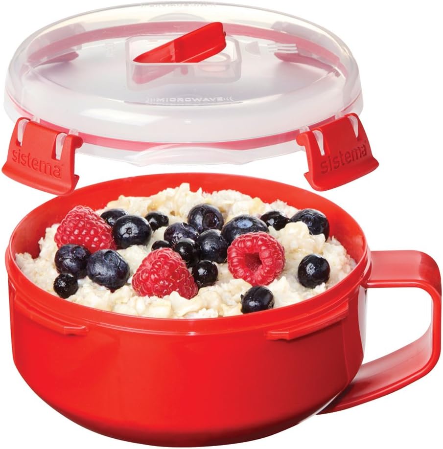  | Sistema Microwave Collection Breakfast Bowl, 28.7oz./850ml, Red: Bowls