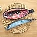 Chris.W 2Pcs Portable Simulated Artificial Saury Fish Shape Pencil Case Coin Organizer Zipper Pen Bag Pouch, Novelty Gift Idea