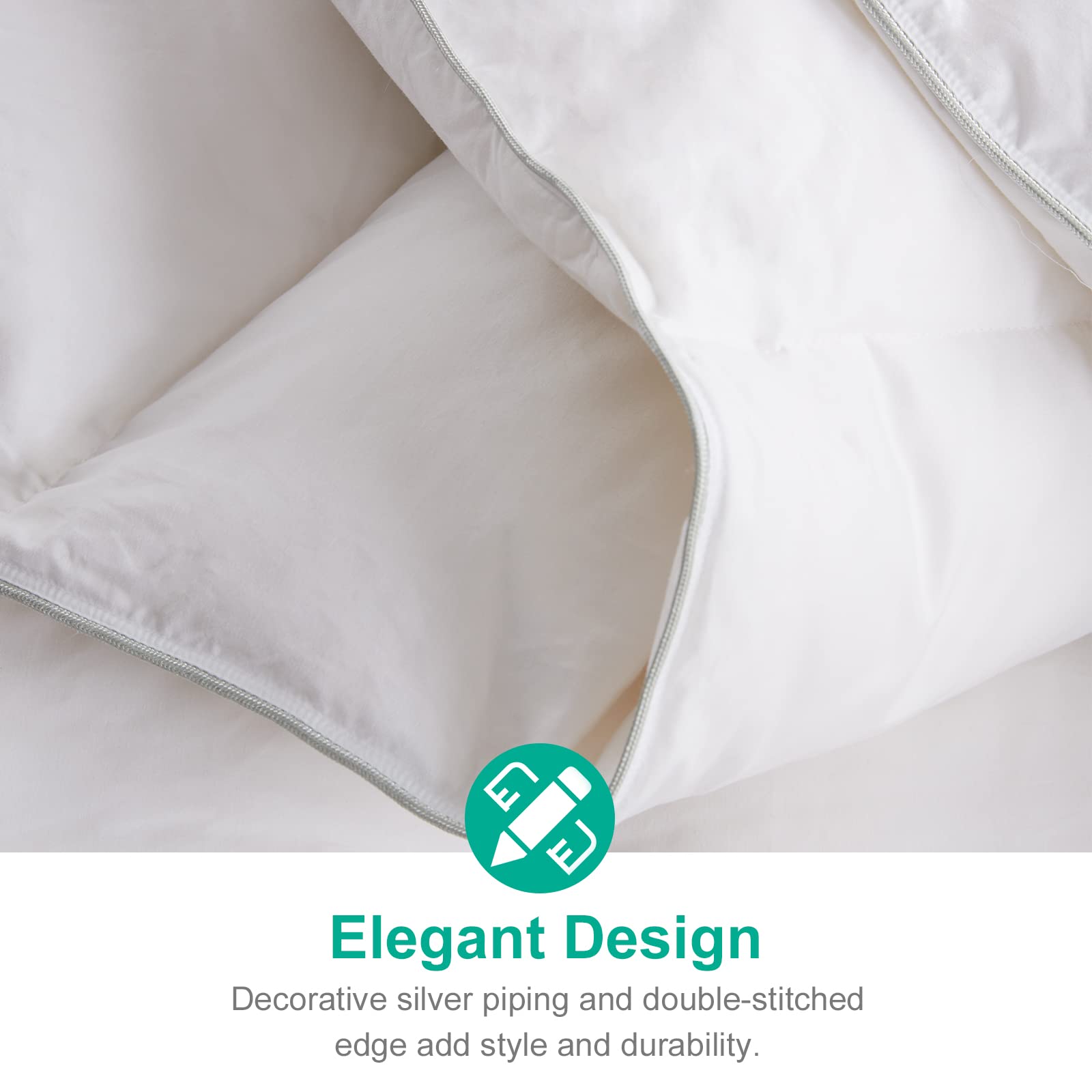 APSMILE All Season Goose Feather Down Comforter Full/Queen Size UltraSoft 750 FillPower