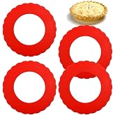 4 Pcs Mini Silicone Pie Crust Shields for 4-6 Inch Pies Baking Protectors | Pie Pan Shield for Baking, Mini Pie Crust Protector