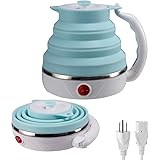 Travel Foldable Electric Kettle, Collapsible Electric Kettle Food Grade Silicone Small Electric Kettle Boiling water,Dual Vol