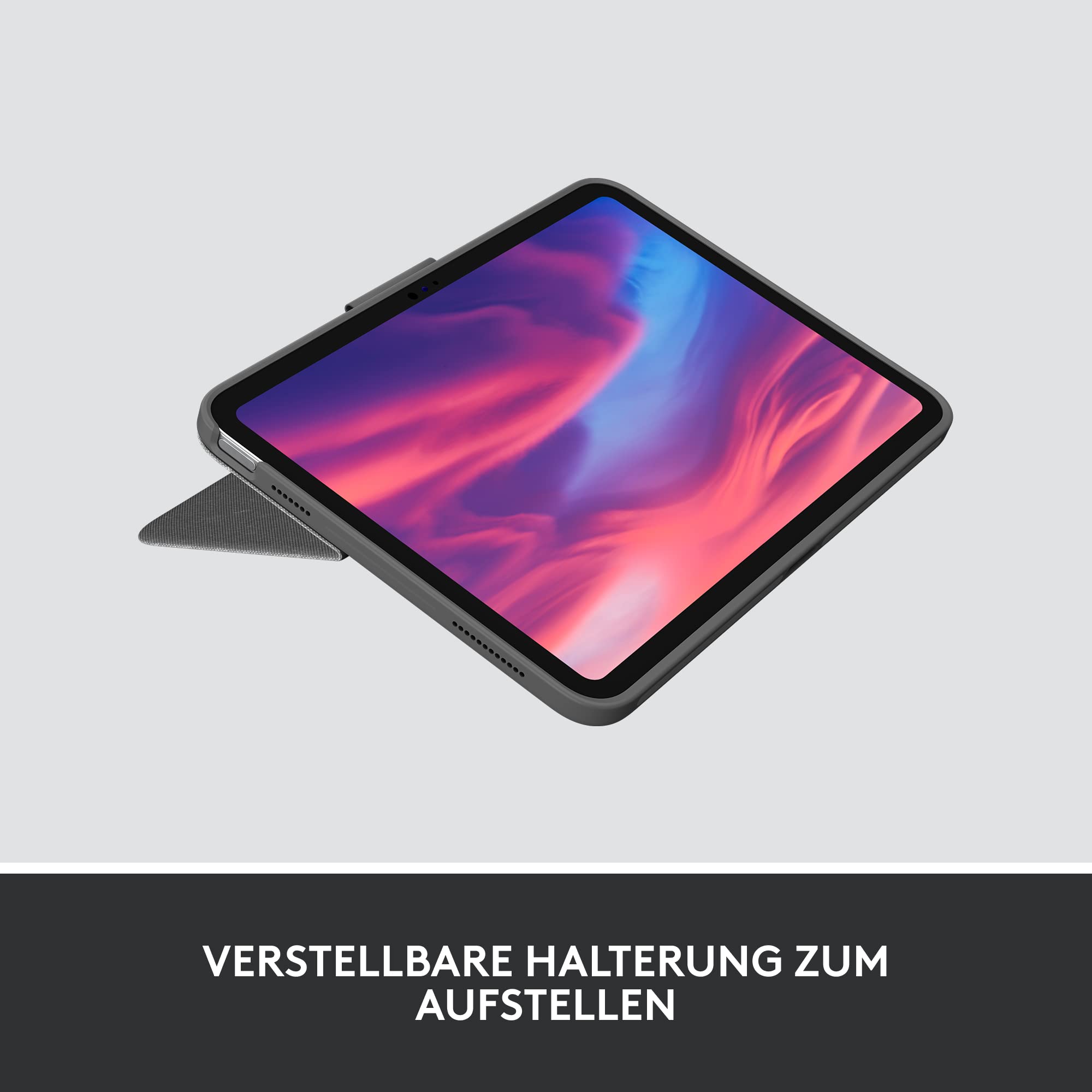 Logitech Combo Touch Case mit Abnehmbarer Tastatur für iPad (10. Generation und A16), großem Präzisions-Trackpad, hintergrundbeleuchteter Tastatur in Standardgröße, Smart Connector, DEU QWERTZ- Grau 5
