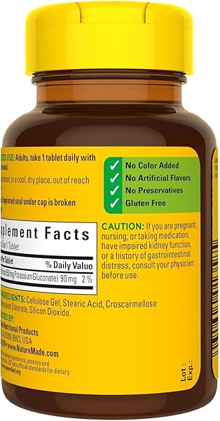 NATURE MADE POTASSIUM GLUCONATE 550MG, 100 TABLETS
