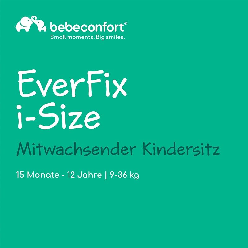 EverFix i-Size ISOFIX Kindersitz, 76–150 cm, Tinted Black