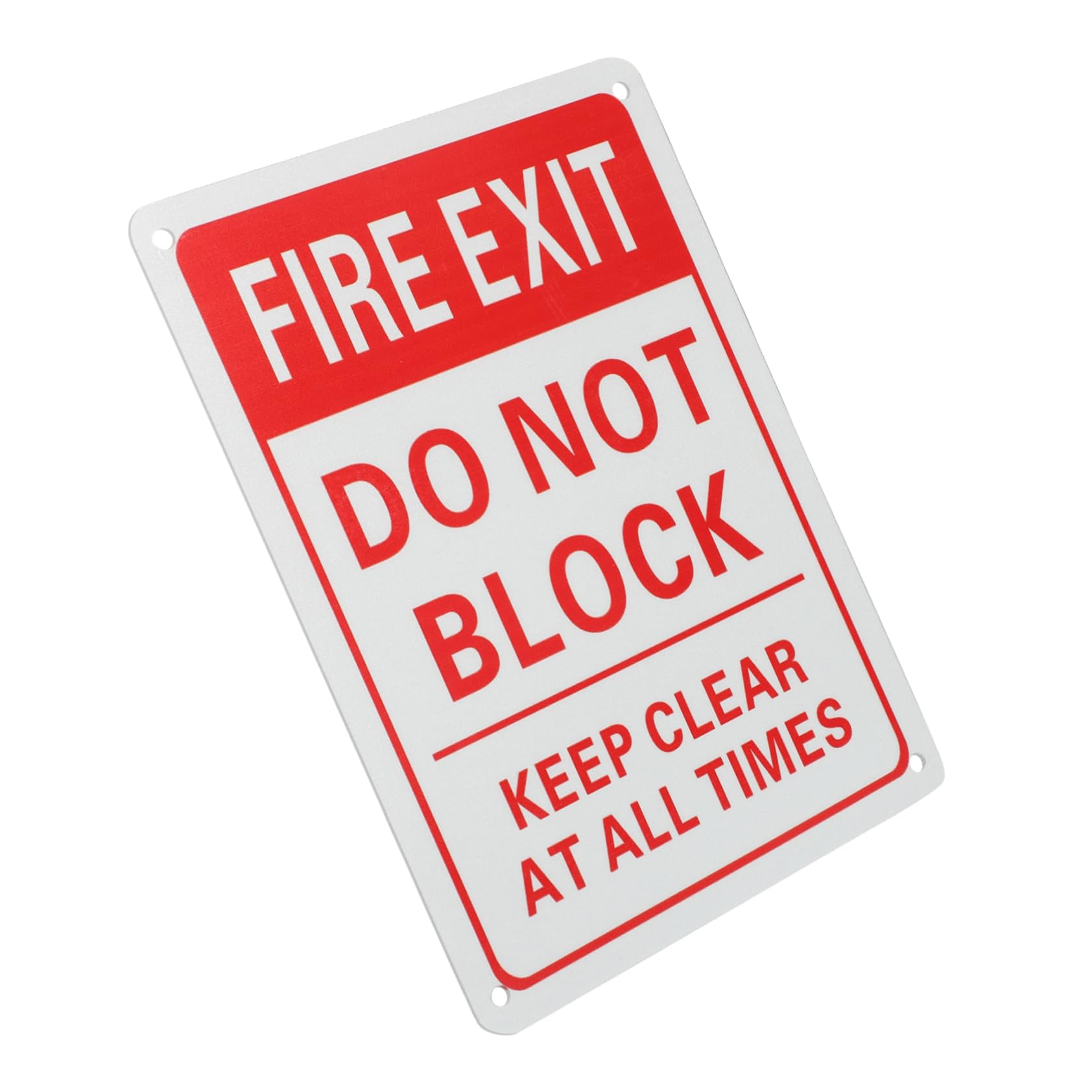 SKISUNO Emergency Fire Exit Sign Do Not Block Door Safety Sign Caution Warning Sign for Public Areas Keep Emergency Exit Label