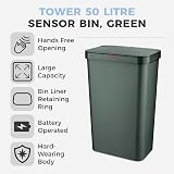 Tower 50L Forest Green Sensor Bin with Bin Liner Retainer Ring view 4