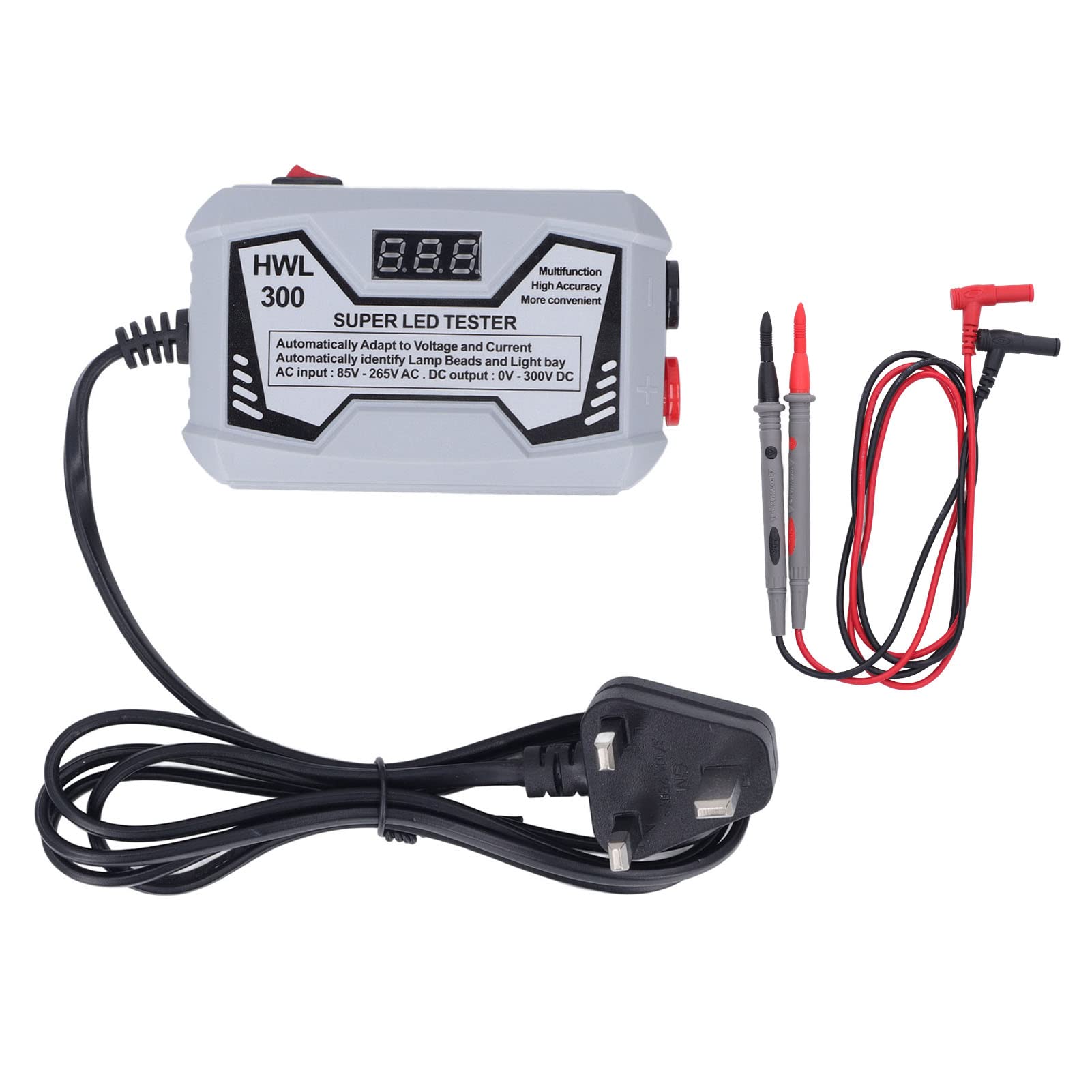 LED Tester Lamp Bead Strip TV Backlight Repair Inspection Testing Adjustable Circuit Insulation Single Chip Microcomputer Gray 85‑265V UK Plug