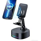 Bluetooth Speaker with Wireless Charging and Cell Phone Stand, Black | Best Speaker Stand for iPhone/iPad/Samsung Galaxy,HD Surround Sound Perfect for Home and Outdoors,Creative Gift