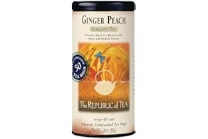 The Republic of Tea Ginger Peach Black Tea, Caffeinated, 50 Count