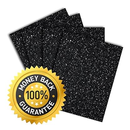 MiPremium Glitter Black Heat Transfer Vinyl HTV, Glitter Iron On Vinyl (Pack of 4 Sheets), for T Shirts Sports Clothing Other Garments & Fabrics, Easy to Cut Press & Weed Black Glitter Vinyl (Black) - Image 3