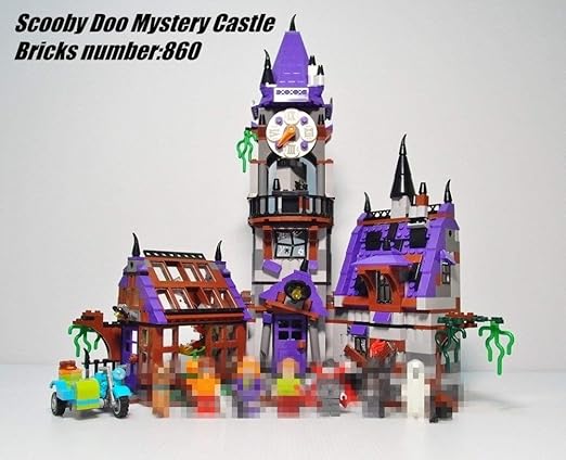 HT TOYS Scooby Doo Mystery Castle Courtyard Mansion Model Building Blocks bircks