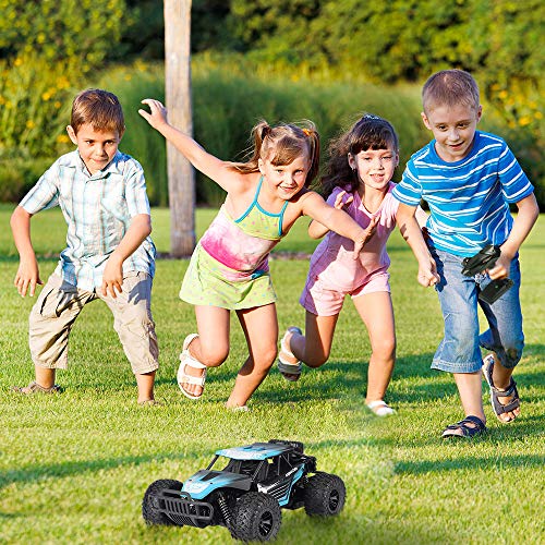 Boy Toys Remote Control Car - 20KM/H High Speed Race Car Can Drift 2.4Ghz 1/16 Off Road RC Truck with Two Rechargeable Battrreries Top Toys for Kids 8 10 12 UP Year Old(Blue)