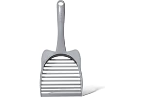 CatGuru Cat Litter Scoop, Jumbo Litter Scoop, Litter Scooper with Deep Shovel & Long Handle, Super Fast Sifter, Durable Kitty Litter Scoop, Cat Stuff, Kitten Supplies (Gray)
