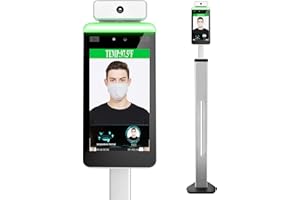 VIKYLIN Face Recognition Body Measurement System Temperature Detection Scanner Access Control Punch Card Machine, All-in-One Machine,Support face Comparison Library (Stand Included)