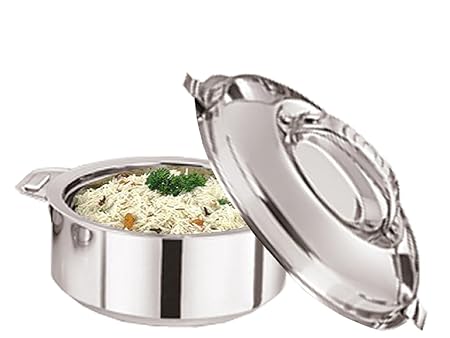 Kuber Industries Cass08 Stainless Steel Casserole, 3 Litre, Silver