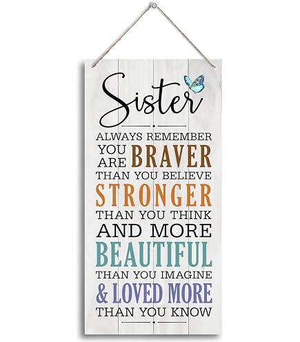 Cornice Portafoto Con Scritta Sister Long Distance – 20x14 Cm, Regalo Per Sorelle Lontane, Legno