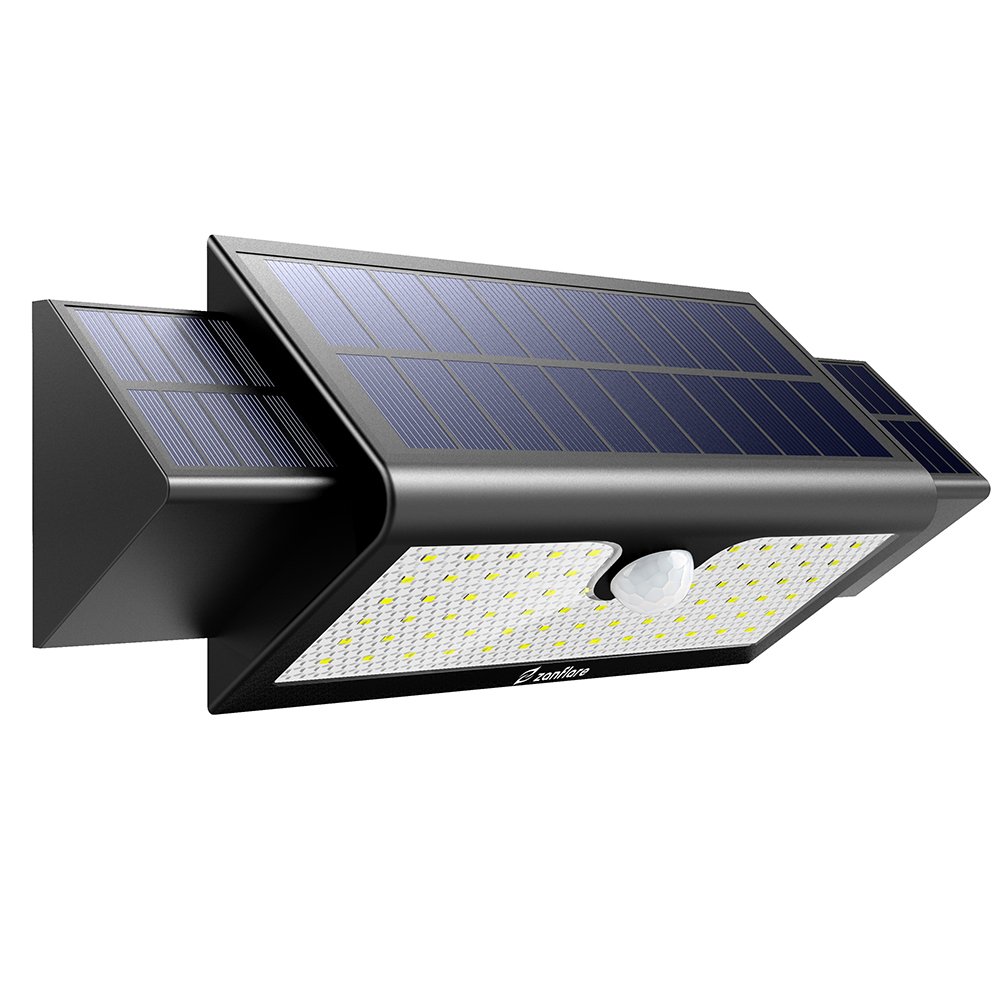 LED Lumière Solaire Extérieure [71 LED, 5200mAh, Etanche] Zanflare Lampe Solaire Extérieure, Lampe de Sécurité avec Détecteur de Mouvement, Eclairage extérieur