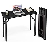 TEMI Small Computer Desk Folding Table - 35.8" Foldable Office Desk, No Assembly, Perfect for Small Spaces in Bedroom, or Apartment, Portable Mini Desk or Study Table Compact Design, Dark Oak