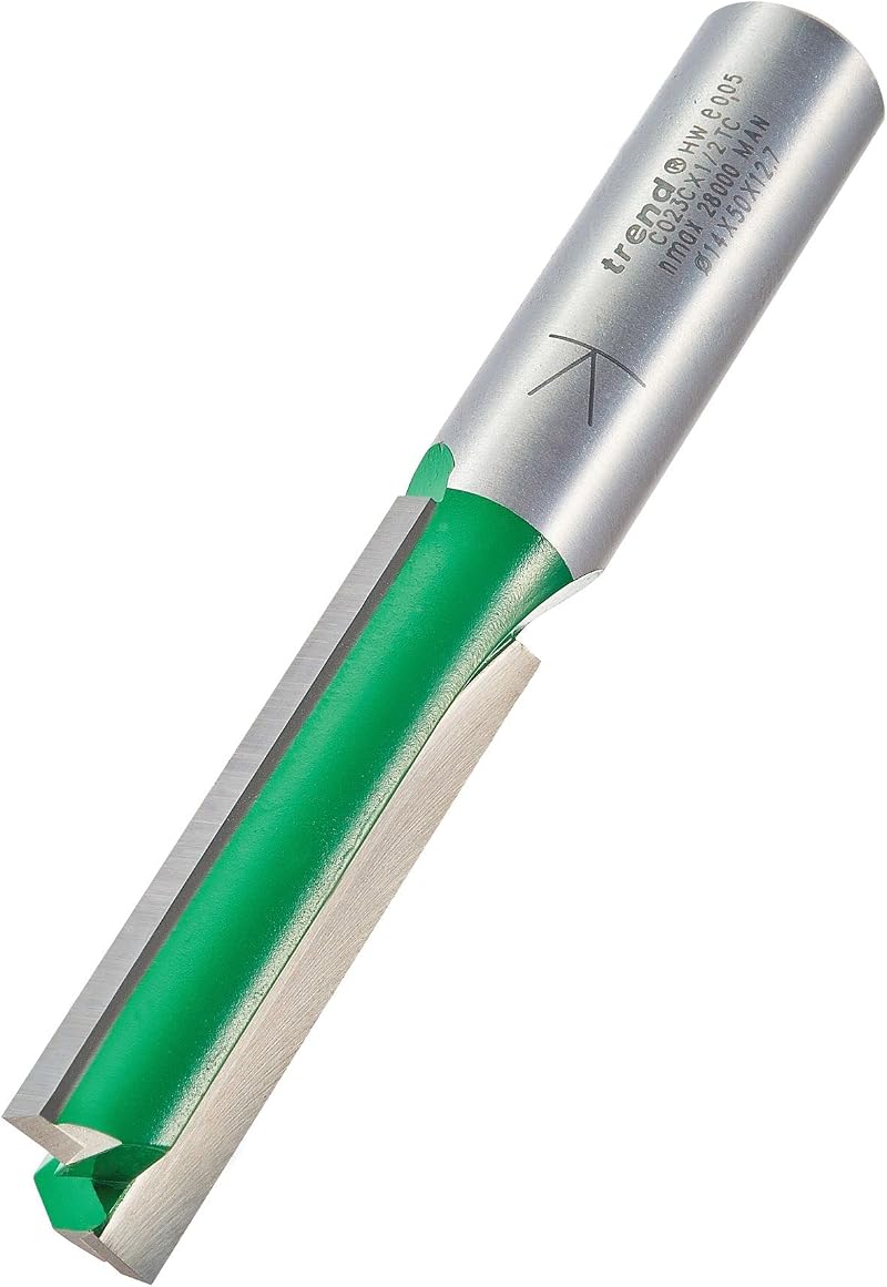 Trend CraftPro Straight Two Flute Router Cutter Bit 1/2 Inch Shank 14mm