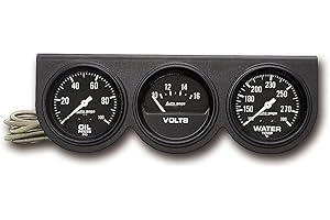Auto Meter 2398 Black 2-5/8" Mechanical Three-Gauge Console