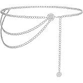 Gold Metal Waist Chain for Women - Adjustable Body Chain with Link Belts for Dress & Jeans