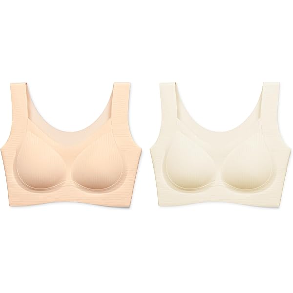 2 Pack - Wirefree Seamless Comfort Bra With Removable Pads (Small, Black) At Women's Clothing Store