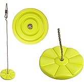 IFOYO Tree Swing Disc, Round Kids Swing Seat, Yellow | Holds 220lbs/100kg, for 3-10 Years Kids, Outdoor Backyard Playground Use, Durable Disc Design