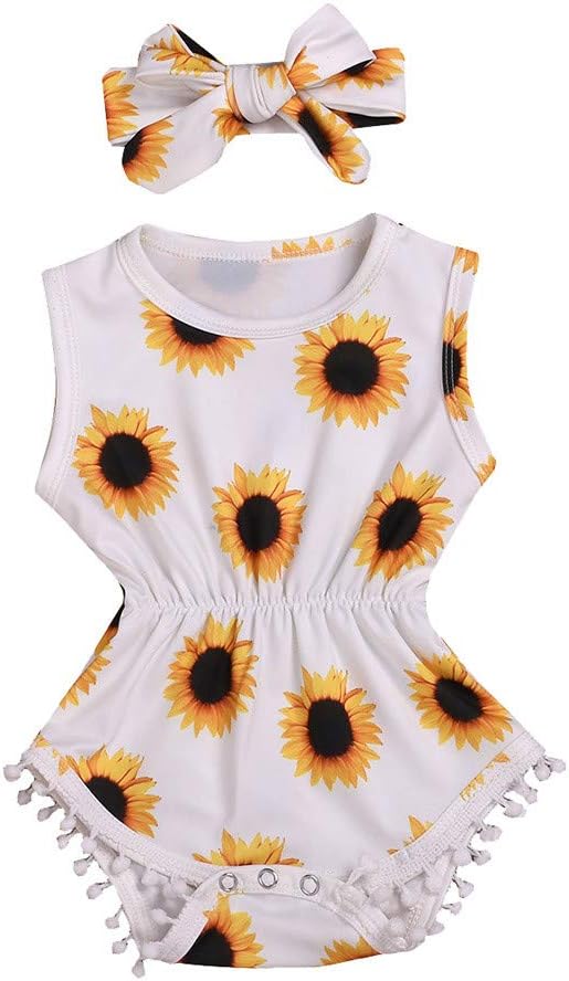white sunflower romper