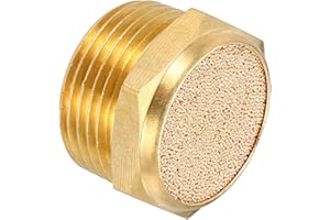 MECCANIXITY Pneumatic Exhaust Muffler, 3/4" NPT Male Sintered Bronze Muffler Air Line Fittings for Pneumatic Tools and Indust