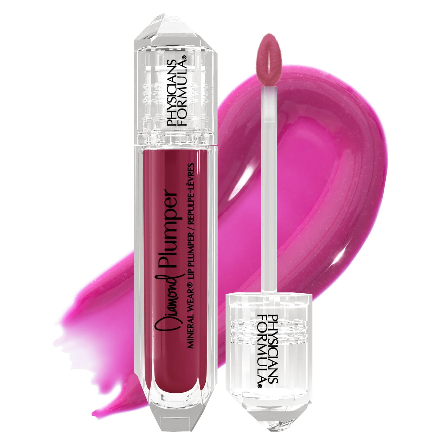 Physician's Formula, Inc., Diamond Plumper, Lip Plumper with Hydrating, Nourishing and Plumping Formula, Lip Gloss with Lustrous Diamond Dust for a Gemstone-like Shine, Brilliant Berry Diamond