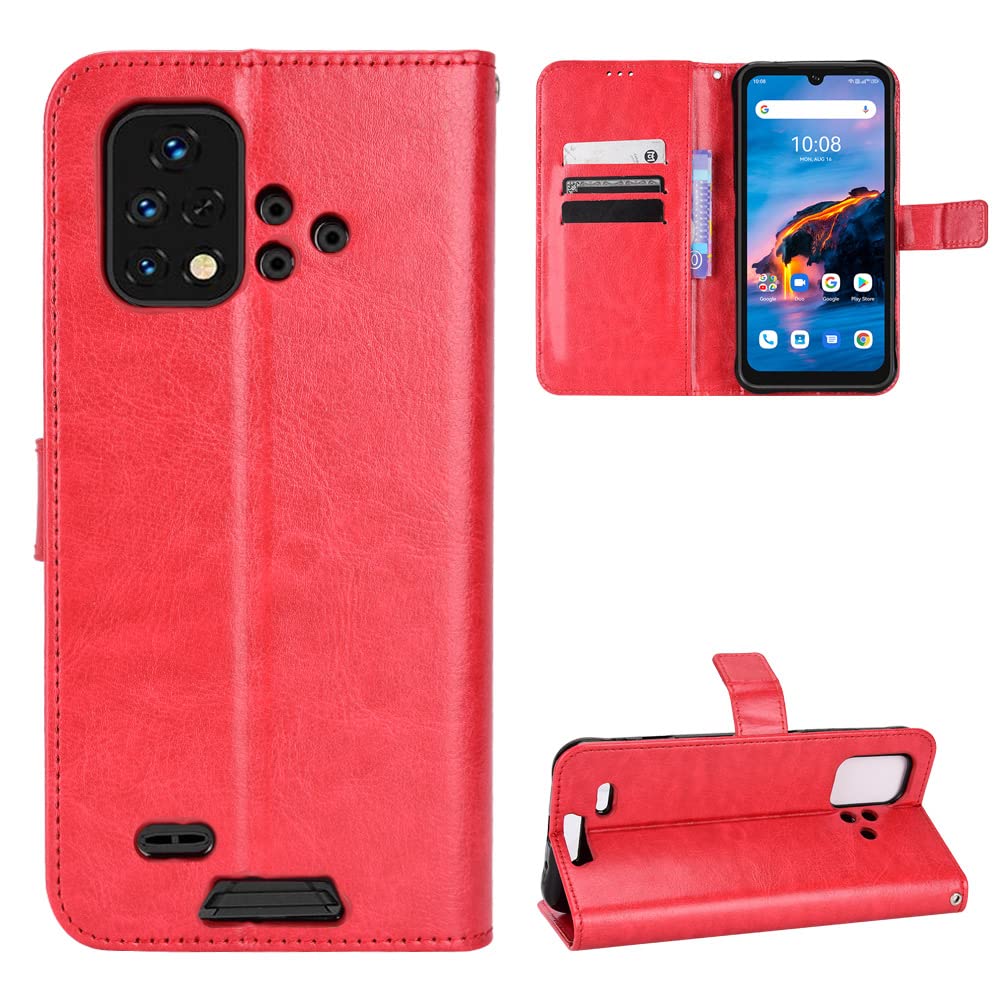 Umidigi Bison X10G/X10G NFC Case [Wallet Case] [Kickstand] [Card Slots] [Magnetic Flip Cover] Compatible with Umidigi Bison X10G/X10G NFC Smartphone(Red)