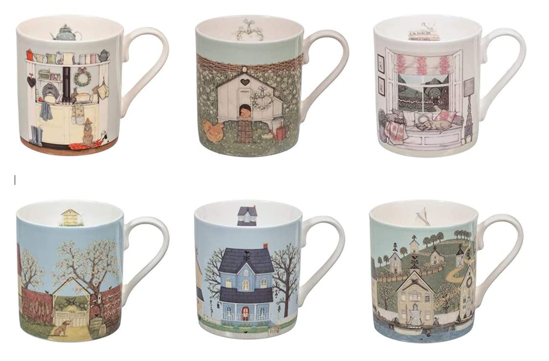 Sally Swannell for Wrendale Designs Set of Six 0.3 Litre Mugs