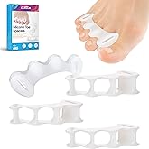 DLMDLM 2 Pairs Toe Spacers for Women and Men, Toe Separators for Correct Bunion, Relieve Feet Pain, Foot Alignment, Toe Straighteners for Hammertoes, Plantar Fasciitis (Medium)