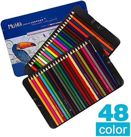 【Artist Grade Colored Pencils】2-in-1 drawing and painting Water-Soluble Vibrant Colored Art Supplies Great for Adults and Children School and Art Projects 48 Assorted Colors