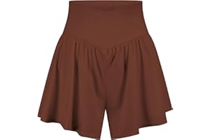 EZPERY Womens Crossover Athletic Shorts Flowy Running Shorts with Pockets Spandex Butterfly Workout Tennis Skorts