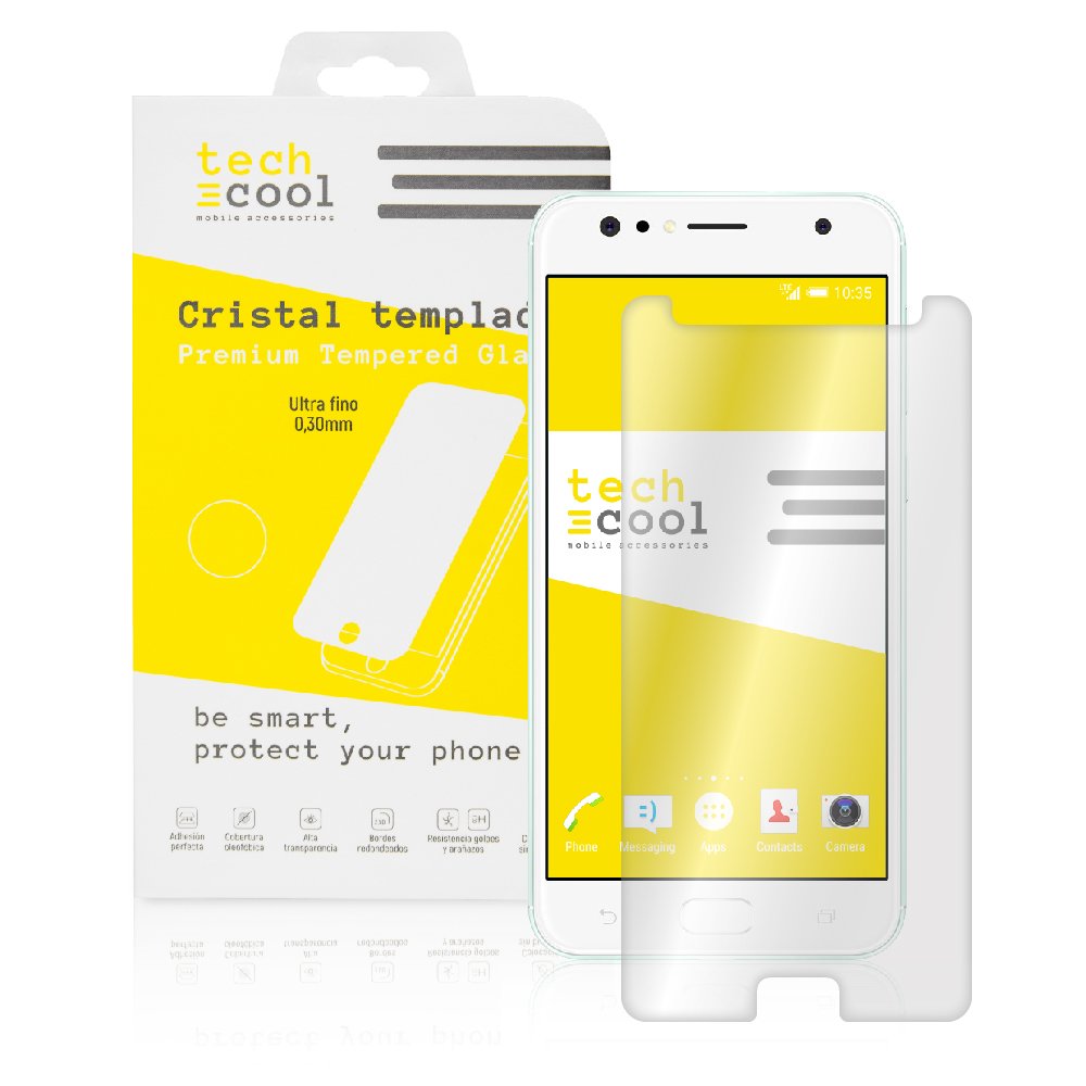 Techcool Screen Protector Asus Zenfone 4 Selfie ZD553KL Tempered Glass Screen Protector for Asus Zenfone 4 Selfie ZD553KL [Not Cover Edges] l [Anti-Scratch] [Bubble-Free] [Ultra HD]