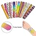 VCOSTORE 36 Pcs Slap Bracelets Party Favors Pack with Diverse Pattern, Emoji, Animals, Heart Print Design, Retro Slap Wrist Bands for Kids Teens Adults Christmas Toys Prize Halloween